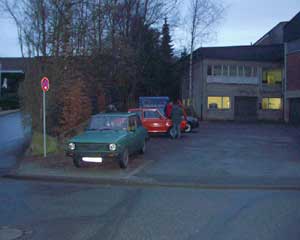 Der grüne steht ganz vorne, damit alle Stammtischwilligen die Halle finden